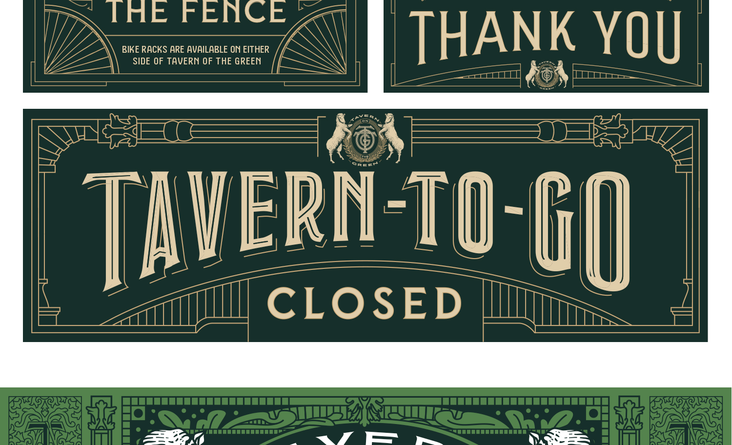 Tavern on the Green restaurant branding closed logo
