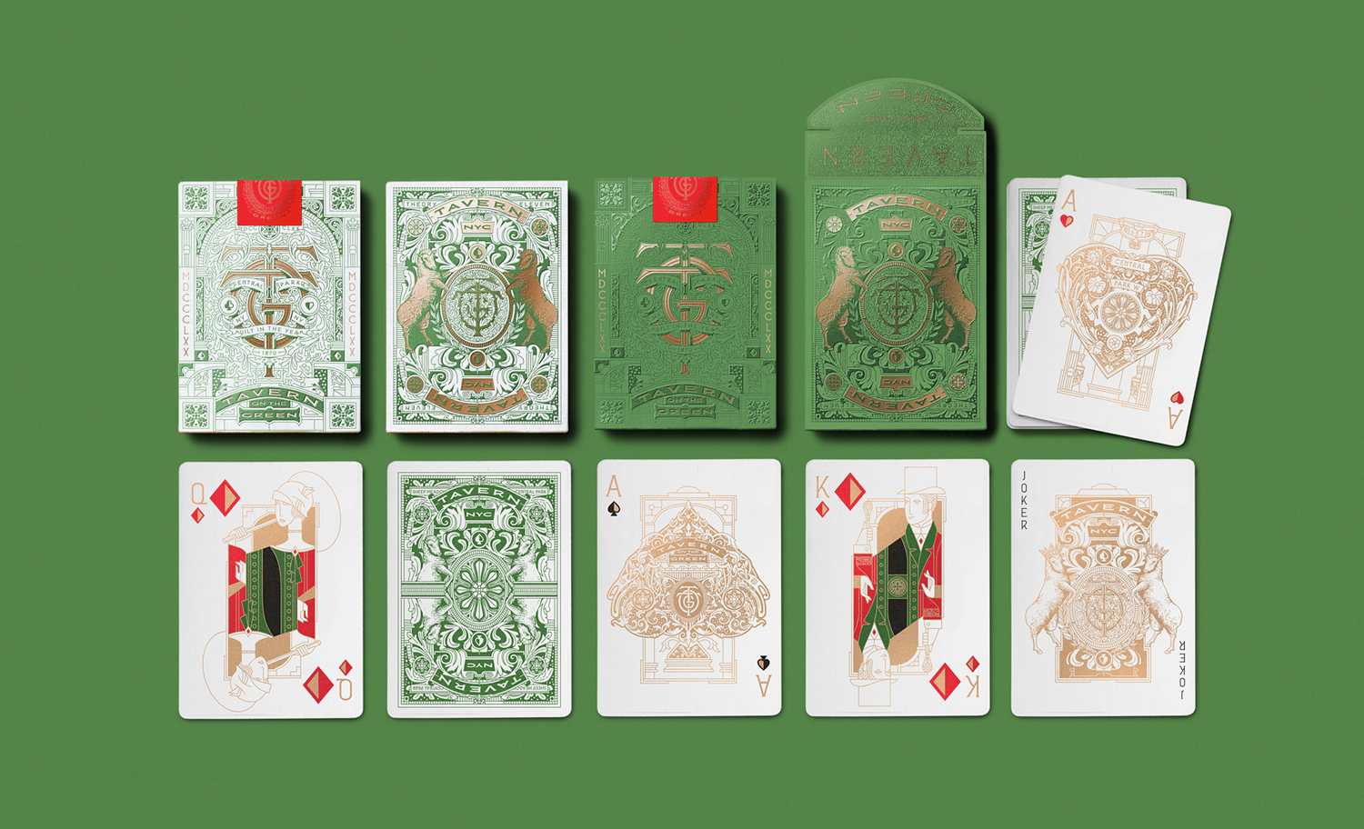 Tavern on the Green restaurant branding on cards