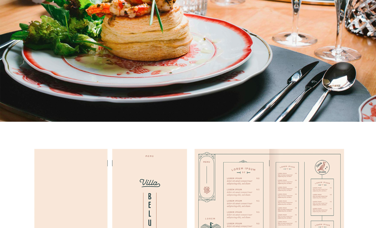 Villa Beluno Hotel Menu Card