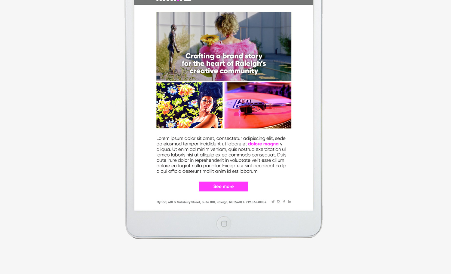 MYRIAD PRODUCTIONS WEBSITE - Services Branding