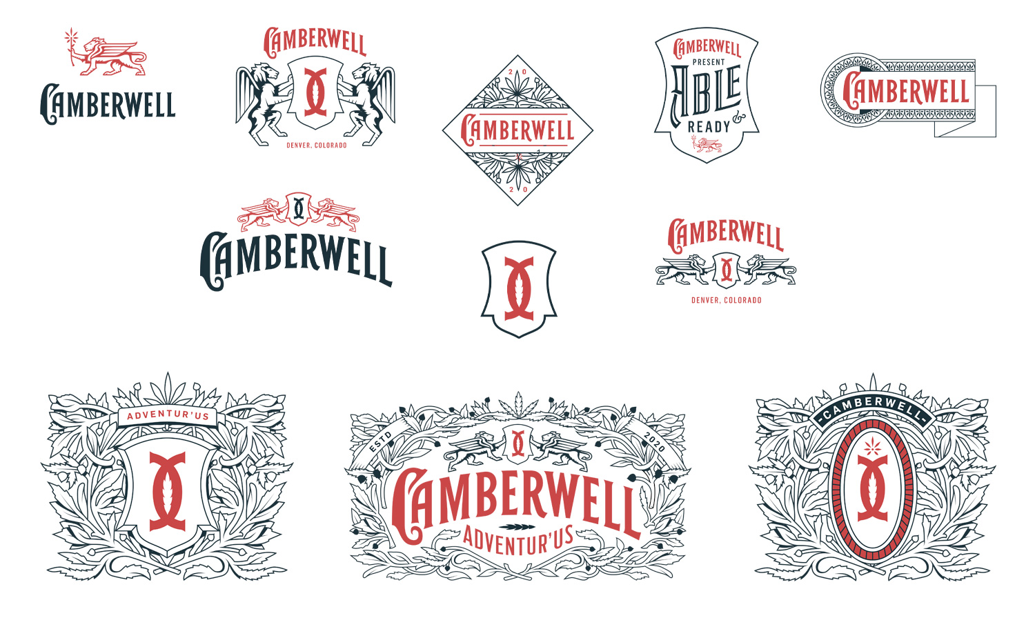 Camberwell Cannabis Branding Logos in different sizes