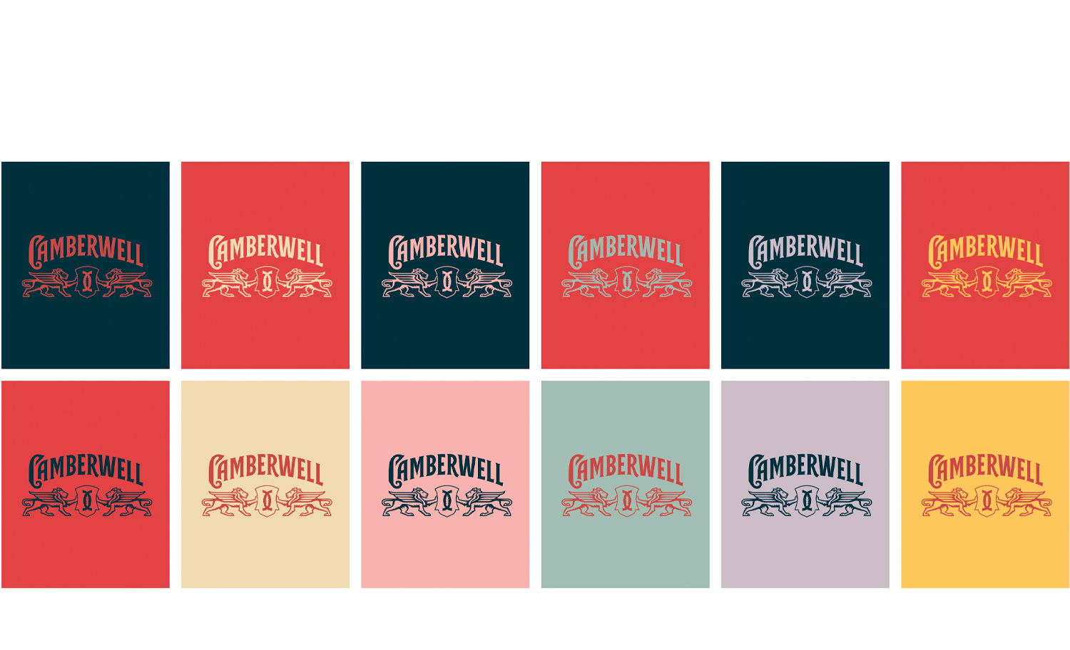 Camberwell Cannabis Branding Logo In Different Color Background